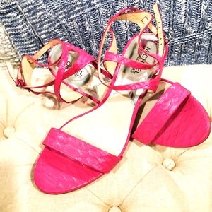 Michael Kors fushia strappy heels